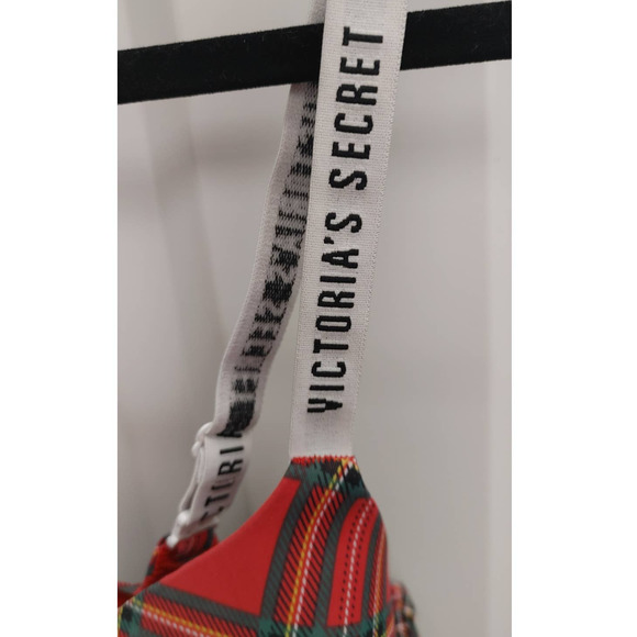 Victoria's Secret Bra T-Shirt Lightly Lined Full Coverage 36C Red Plaid - Picture 4 of 5